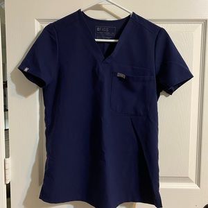 Figs Navy One Pocket Scrub Top